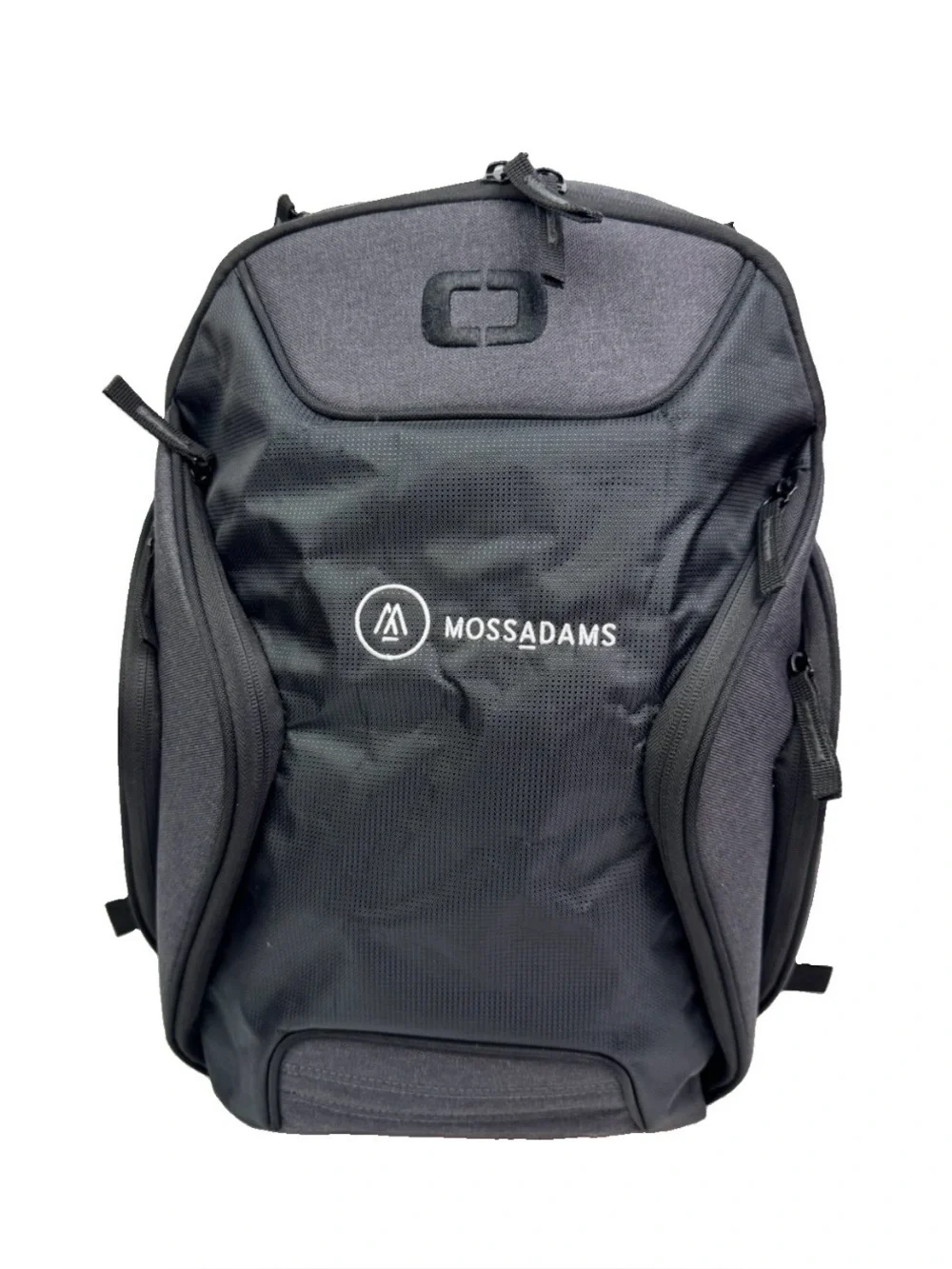 Ogio Hatch Black Grey Moss Adams Corporate Embroidered Logo Backpack Tech Laptop